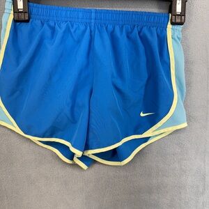Nike Dri-Fits Tempo Running Shorts Blue Yellow kids M